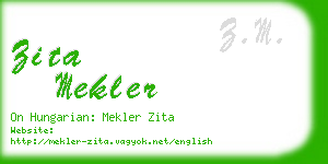 zita mekler business card